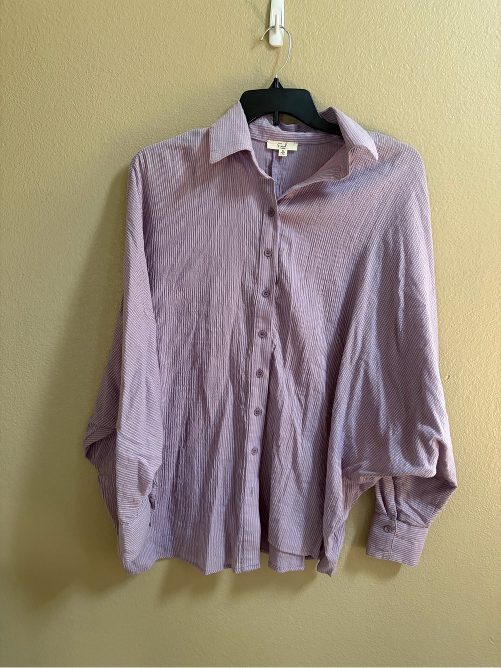 easel Lavender Striped Button-Down Shirt